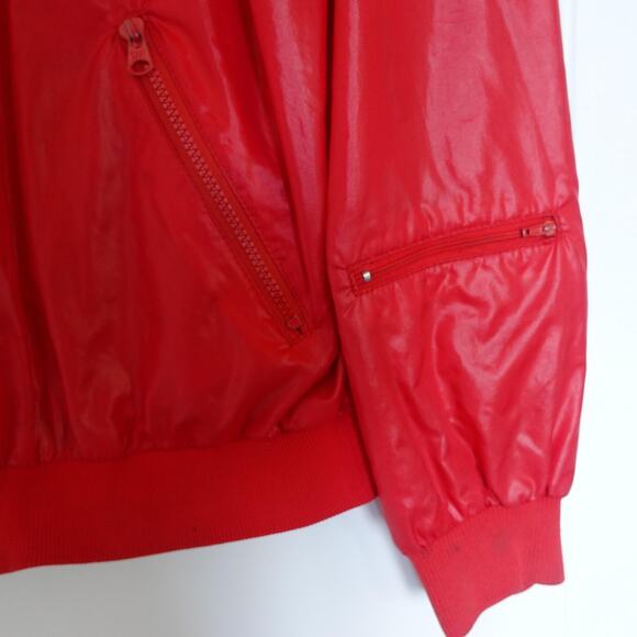 Vintage Izod Lacoste Jacket Mens XL Red Nylon Retro 80s Full Zip Windbreaker - Picture 6 of 13